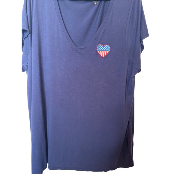 2/$30 Torrid Women Plus Size 3 Navy Blue T-Shirt - Picture 7 of 14